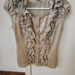 Vero Moda Beige Ruffled Blouse Size Small